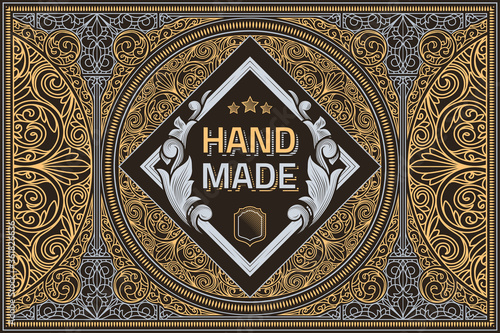 Vintage decorative ornate label design