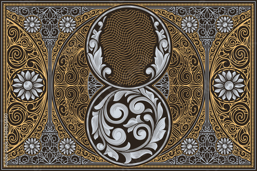 Decorative ornate retro design card