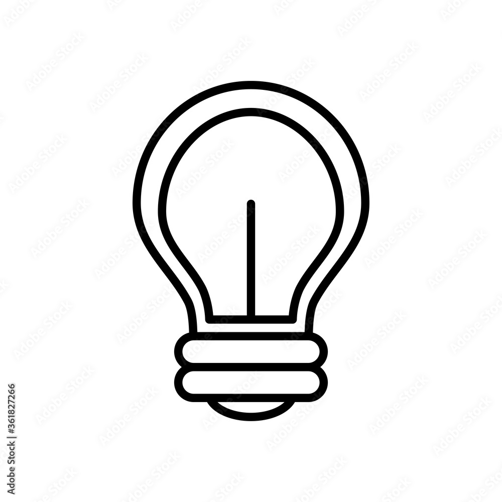 led light bulb icon, line style led light bulb icon, line style