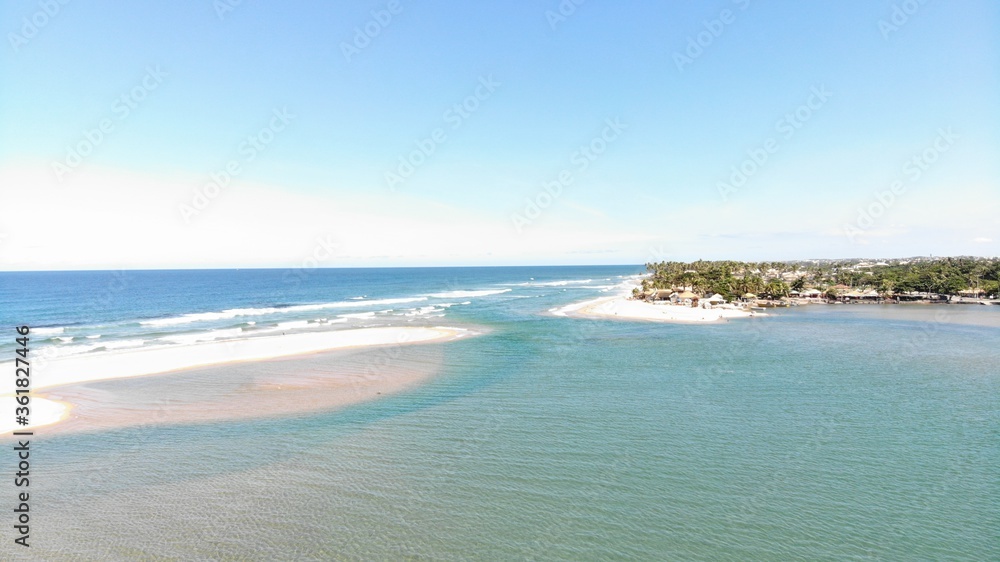 Aerial view of  Joanes River mouth at Buraquinho Beach