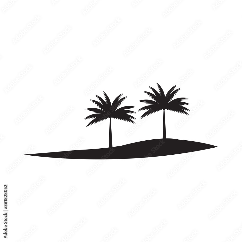 coconut tree vector illustration of black design