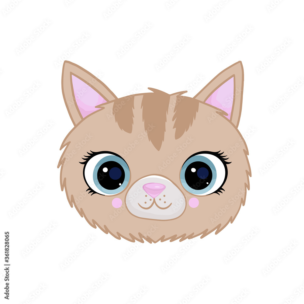 Cute bunny head with big eyes and a wreath of flowers. Cute cartoon funny character. Pet baby print collection. Cute bunny head with big eyes and a wreath of flowers. Cute cartoon funny character. Pet baby print collection.