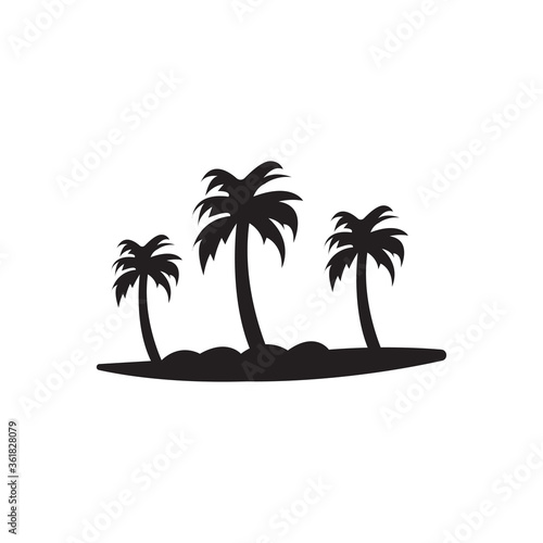 coconut tree vector illustration of black design