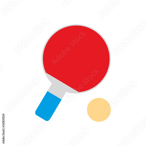 ping pong racket and ball flat style icon design, Sport hobby competition and game theme Vector illustration