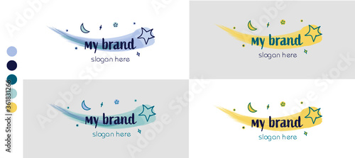 Logo template with colour palette and combinations