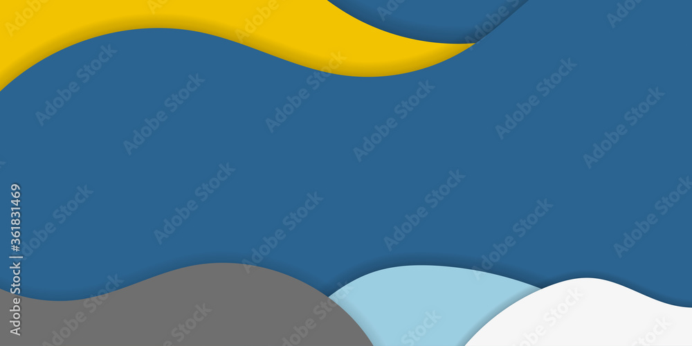 Blue and yellow white gradient geometric shape background. Suit for social media post stories and presentation template.
