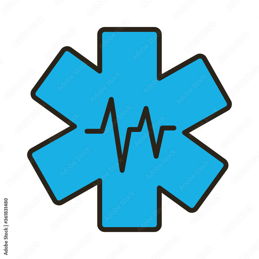 medical cross symbol line and fill style medical cross symbol line and fill style
