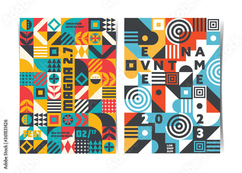Wallpaper Mural Modern Abstract Background Flyers Template with Geometric Shapes. Vector illustration. Torontodigital.ca
