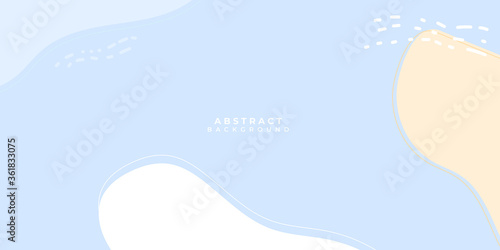 Abstract 3D blue yellow white liquid fluid circles blue pastels color beautiful background with halftone texture. Suit for social media post stories and presentation template. Pastel Background