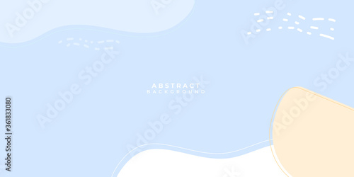 Abstract 3D blue yellow white liquid fluid circles blue pastels color beautiful background with halftone texture. Suit for social media post stories and presentation template. Pastel Background