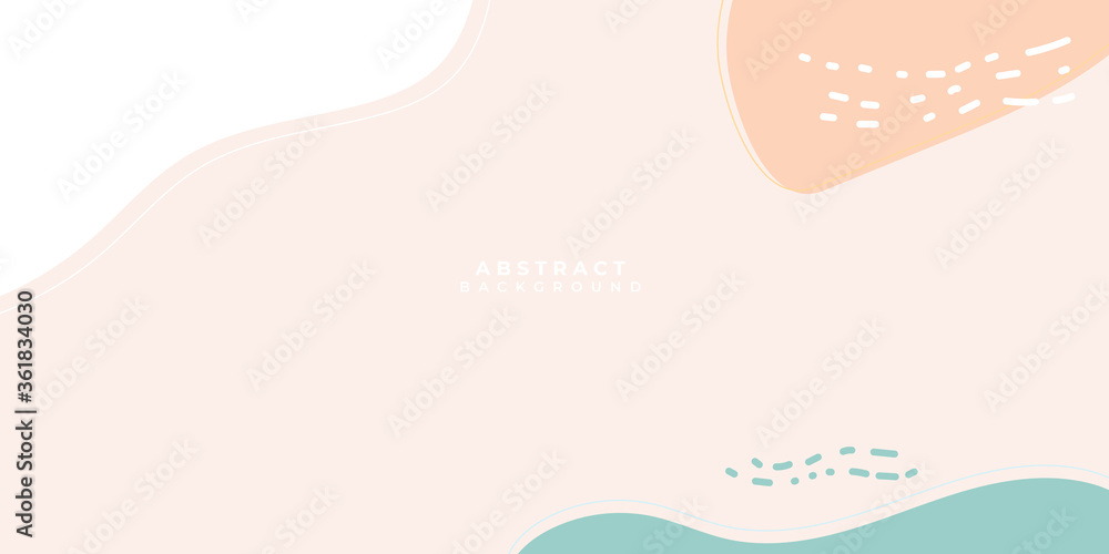 Abstract background vector with green pink brown white orange line arts. Creative pattern with hand drawn shapes. Design background for social media post, cover, print and wallpaper. Pastel Background