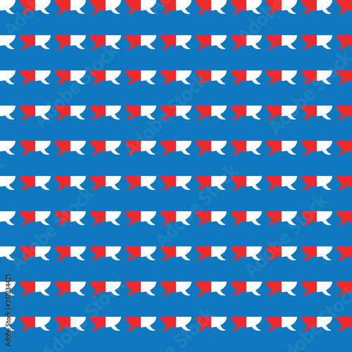 Vector seamless pattern texture background with geometric shapes, colored in blue, red, white colors.