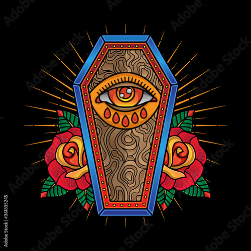 flash tattoo coffin