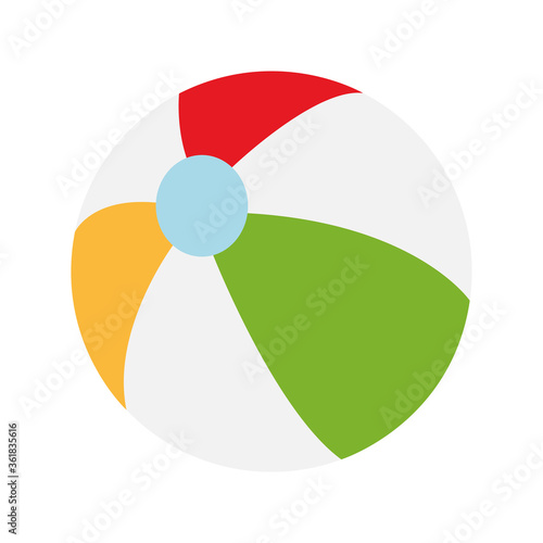 striped ball flat style icon design, Summer vacation and tropical theme Vector illustration