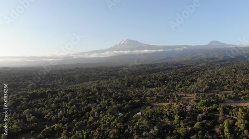 Kilimanjaro and Moshi drone view photo