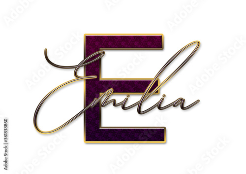 Buchstabe, E, Name, Emilia