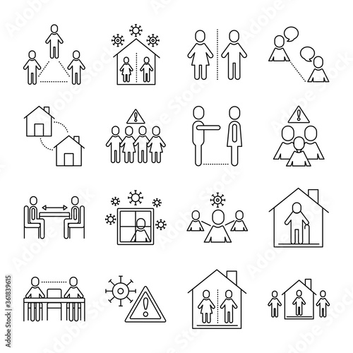 bundle of distance social set icons