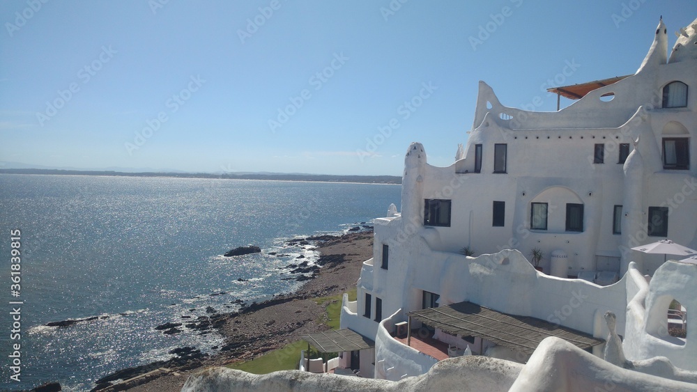 Fototapeta premium Landscape Casapueblo Uruguay Ocean Beach