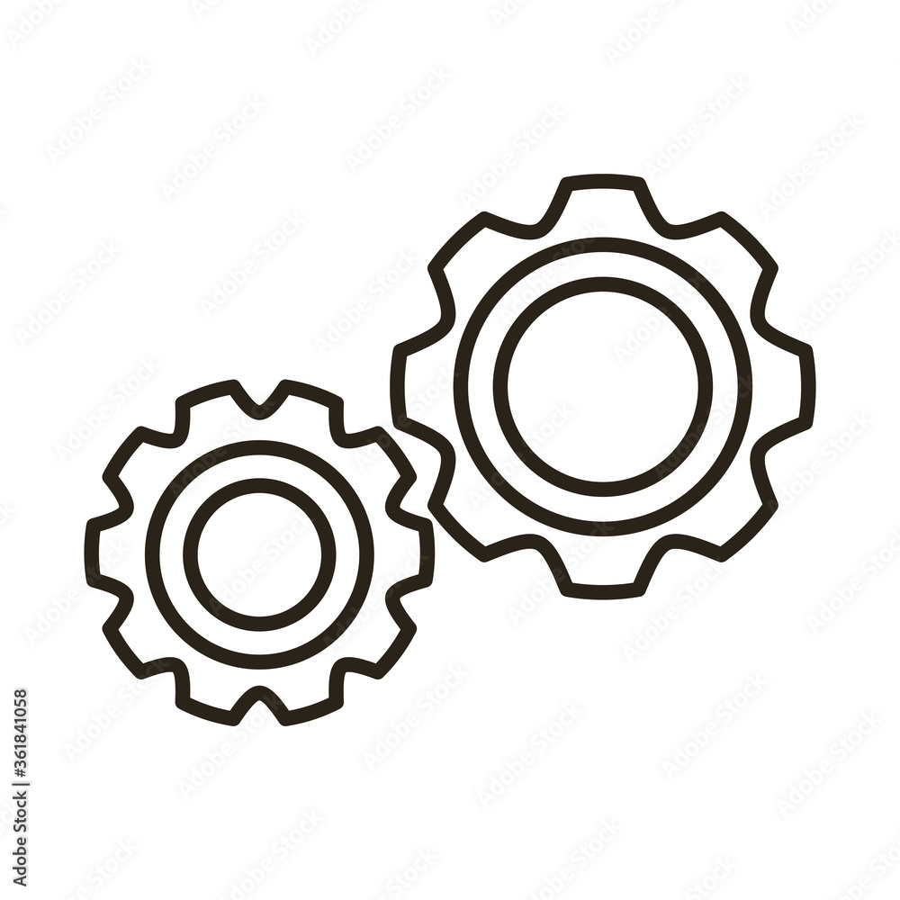 gears machine line style icon gears machine line style icon