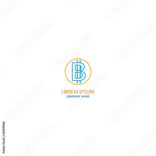 Currency symbol letter B logo