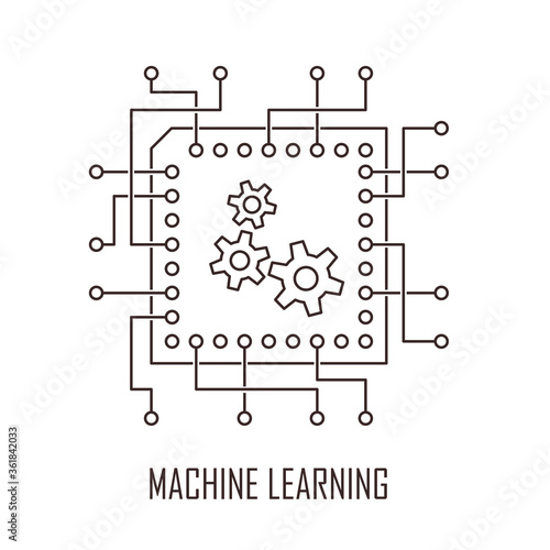 Machine learning modern technology symbol vector illustration