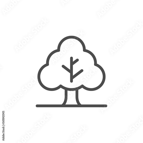Tree line outline icon and plant sign