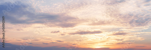 Fototapeta Naklejka Na Ścianę i Meble -  Sunset clouds in the sky panoramic