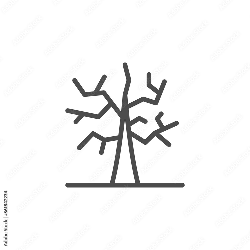 Dry tree line outline icon Dry tree line outline icon