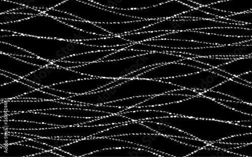 Swirled and curled stripes and brush strokes texture. Marble or acrylic atrwork imitation. Cool and swirly background. Abstract vector illustration. Black isolated on white. EPS10