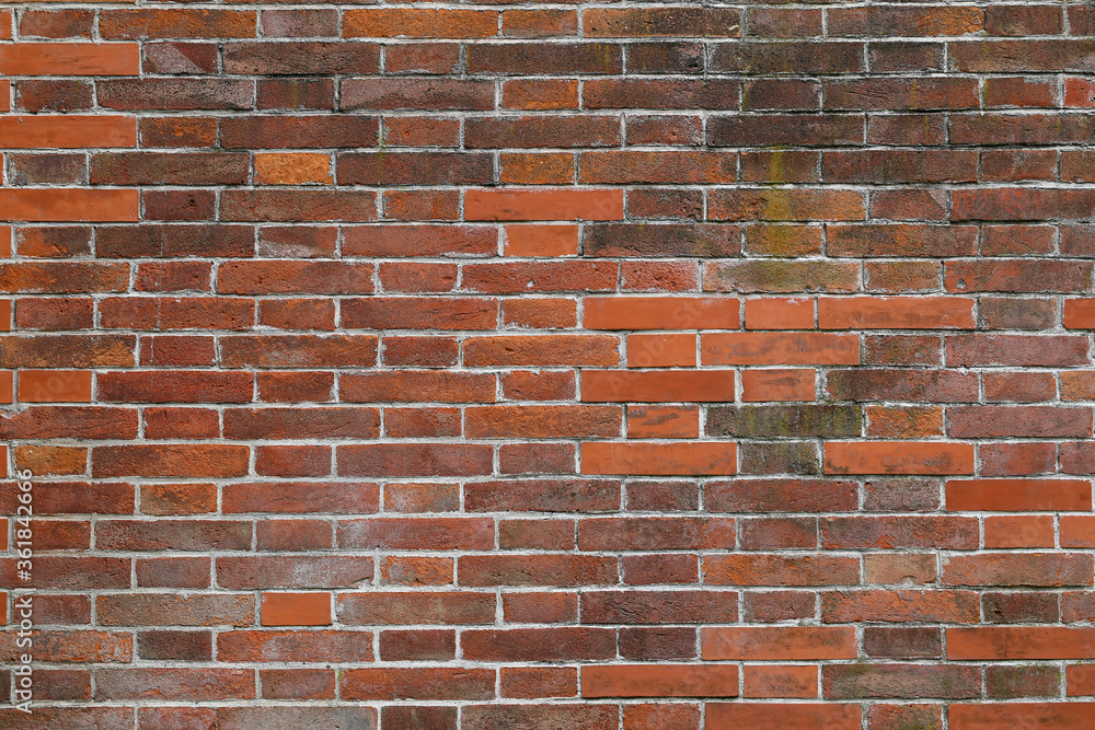 Fototapeta premium Vintage textured background of red brick wall