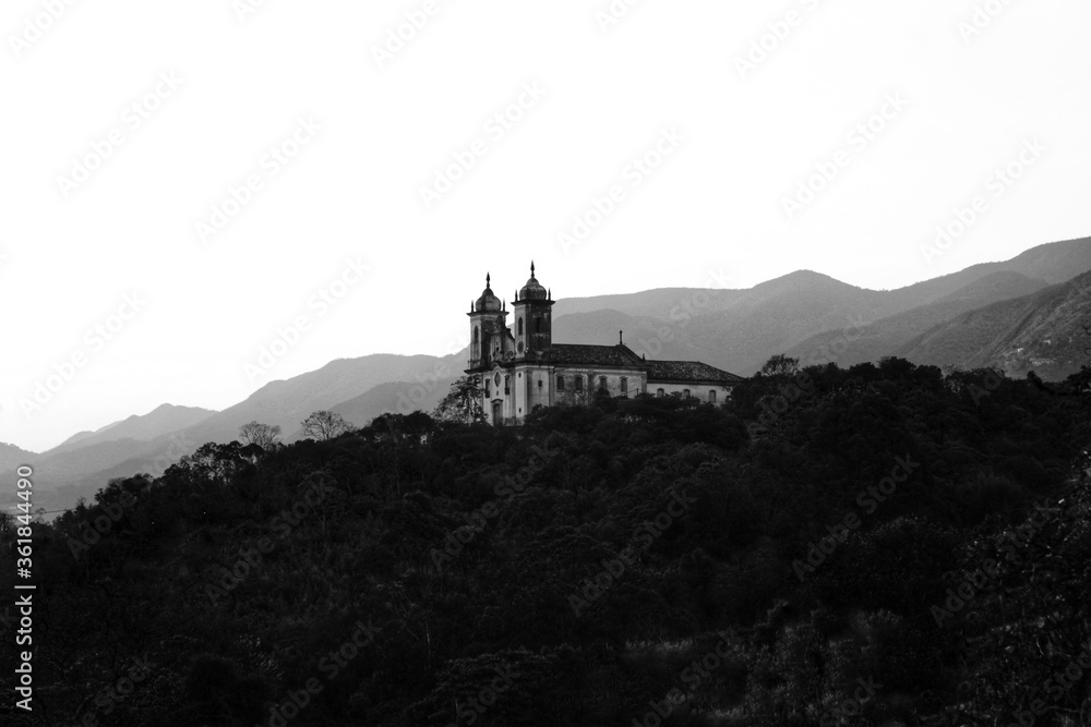 church between the mountains