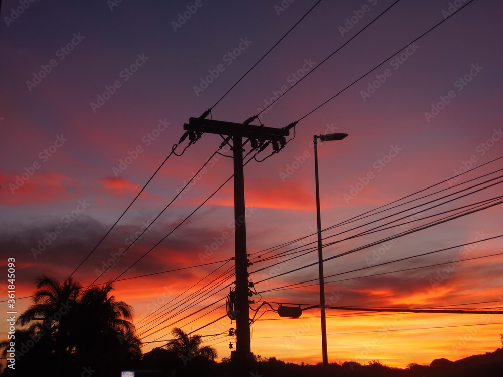 Electricity pole at sunset photographed in Iguaba Grande, Rio de Janeiro.
OLYMPUS DIGITAL CAMERA