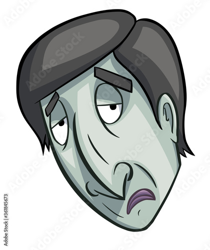 Sad man cartoon head