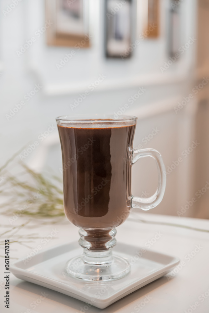 special coffee cup with cream and spices on light background special coffee cup with cream and spices on light background