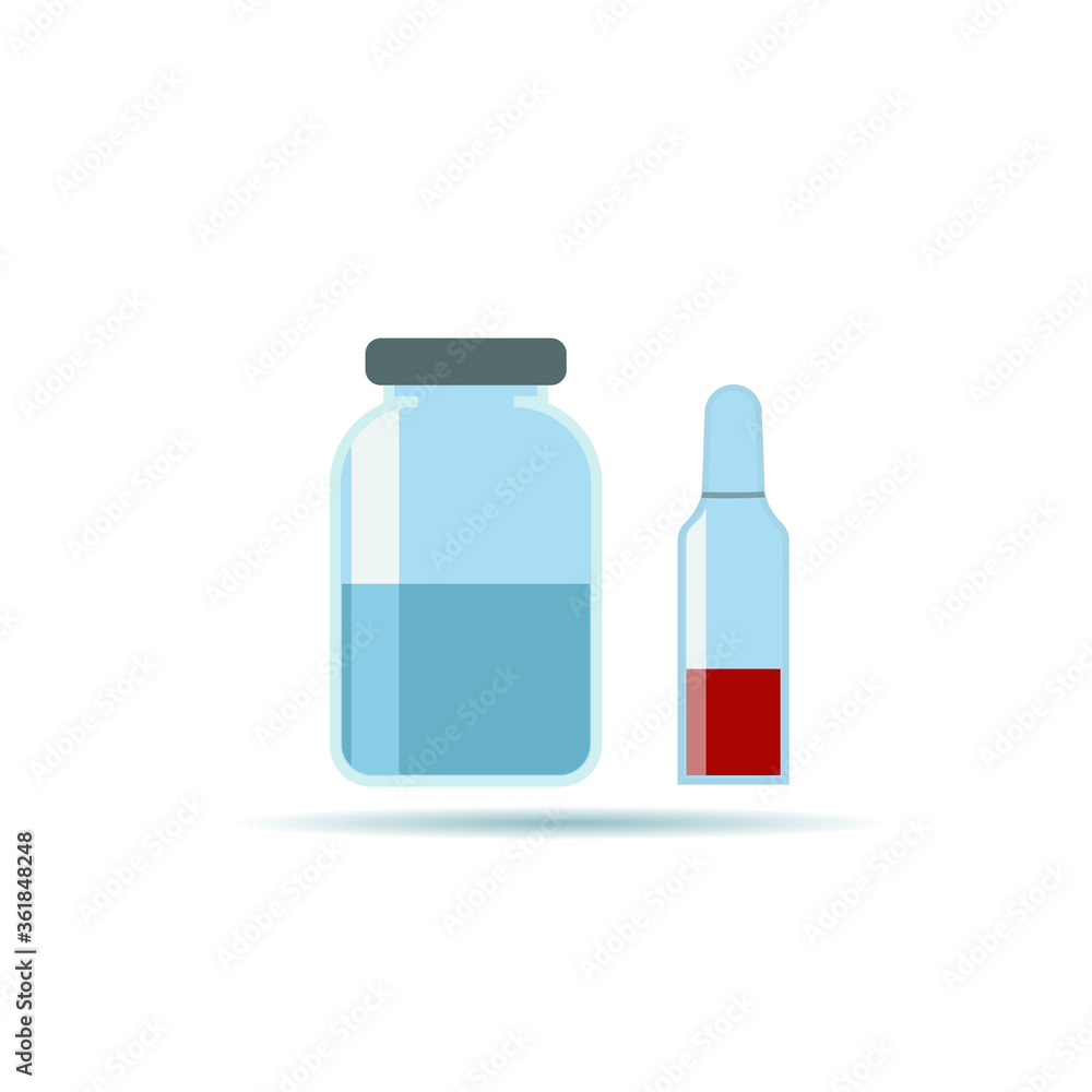 Glass Medical Vials With Drug Solution. Set of transparent glass ampoules, vector illustration Vaccine (medicine) for virus flat icon vector. bottle with vaccine, virus antidote.. eps 10 Glass Medical Vials With Drug Solution. Set of transparent glass ampoules, vector illustration Vaccine (medicine) for virus flat icon vector. bottle with vaccine, virus antidote.. eps 10