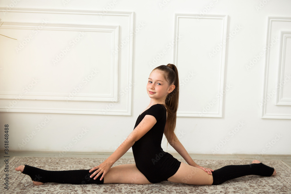 beautiful teenager girl playing sports indoors beautiful teenager girl playing sports indoors