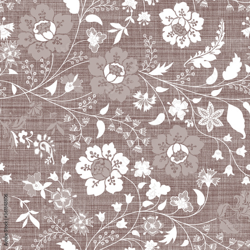 Fotografía botainical colorful trendy ethnic retro floral seamless pattern
