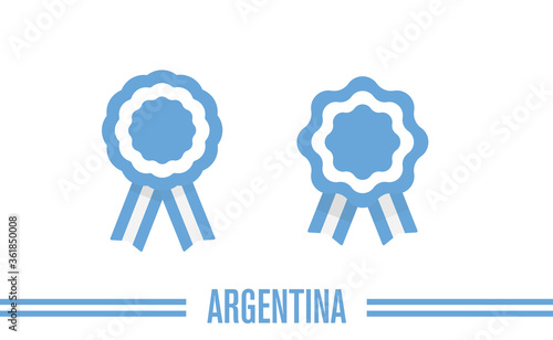 Argentinian cockade ribbons with flag colors. National symbol of Argentina, independence day design.