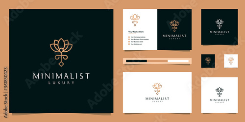 elegant flower design logo. can be used for cosmetics, beauty salons, spas and skin care. premium logo design and business cards.