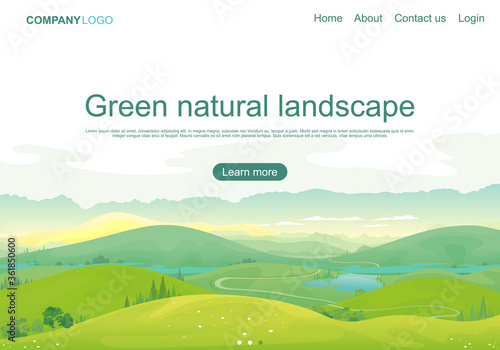 Green natural landscape landing page