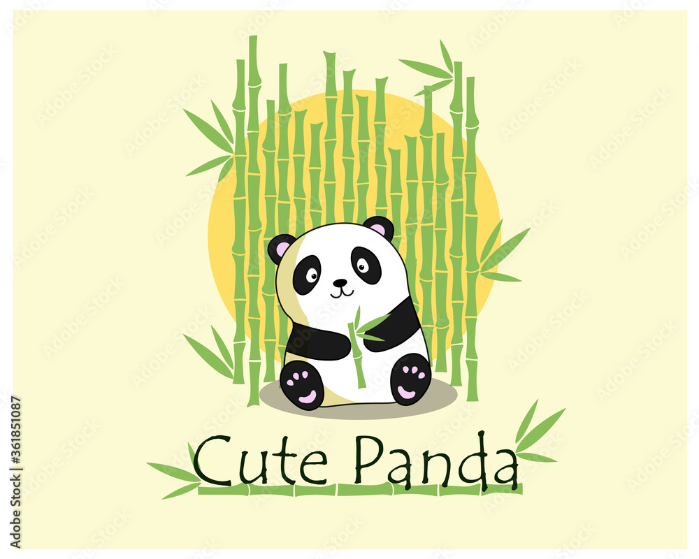 Fototapeta premium panda and bamboo