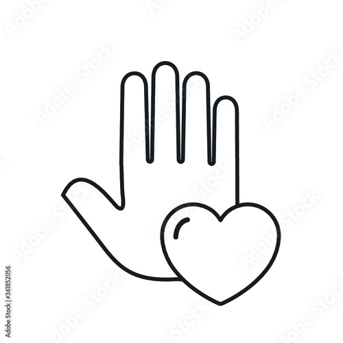Wallpaper Mural Hand Heart icon vector. Human rights logo. Torontodigital.ca