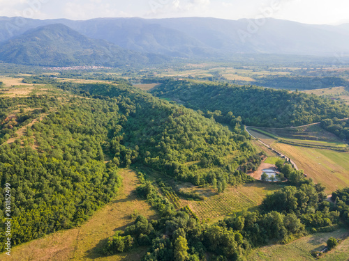 Strumeshnitsa river passing through the Petrich valley  Bulgaria