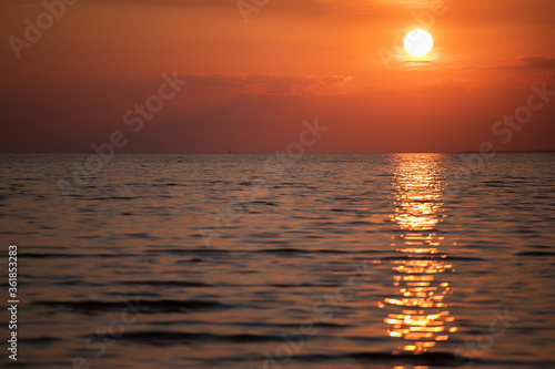 warm summer sunset on the bay 