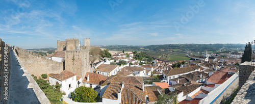 Obidos, Portugal - February 2020: fortified medieval city