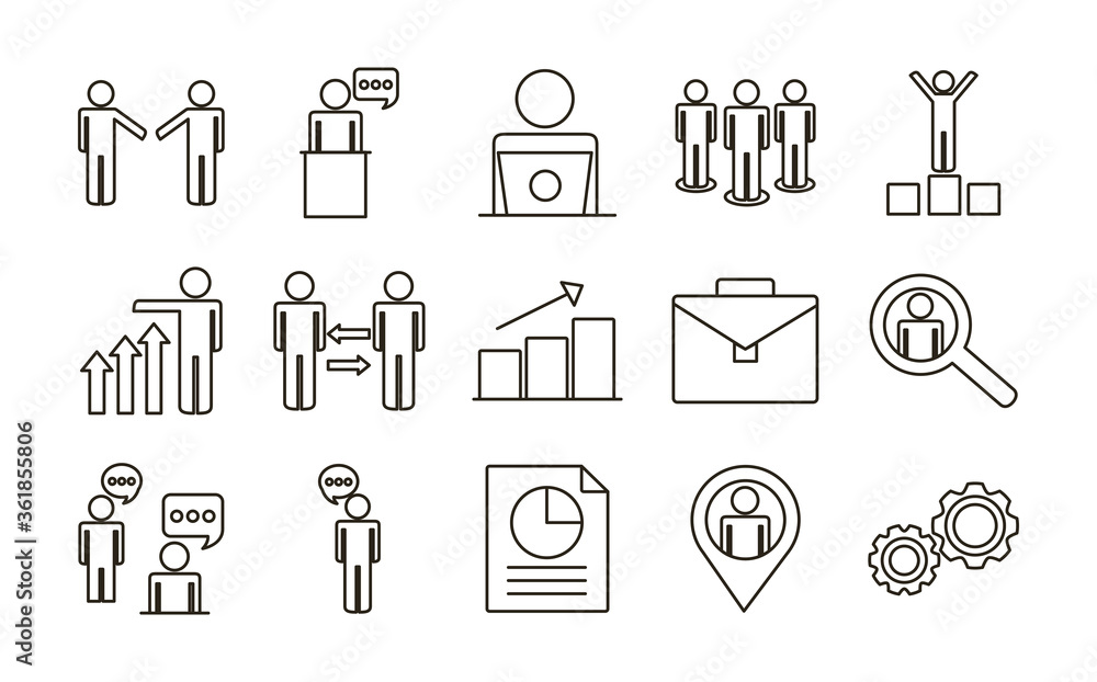 bundle of business people avatars set icons bundle of business people avatars set icons