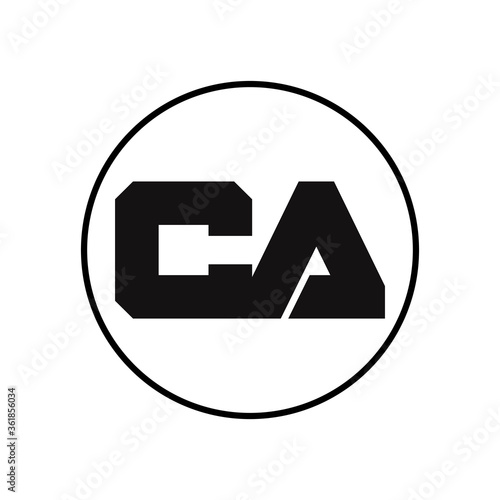 CA Letter Logo Design With Simple style