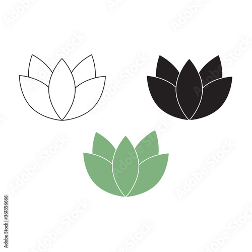 Lotus flowers design logo template icon