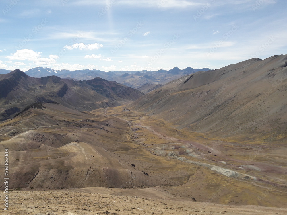 Rainbow Mountain Peru and surrounding landscape 2019