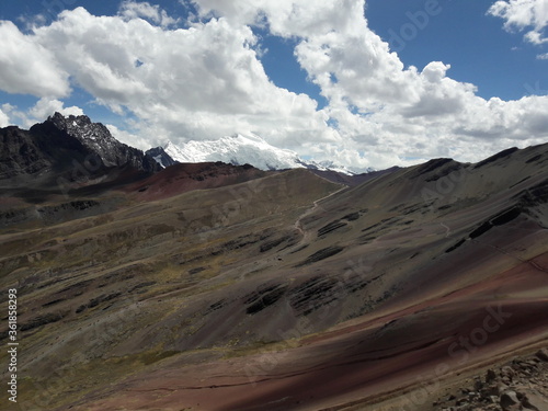 Rainbow Mountain Peru and surrounding landscape 2019